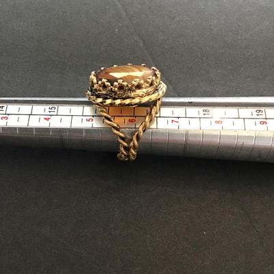 Sale Photo Thumbnail #13: Vintage 1960s made in West Germany tigers eye ring. Please see attached photos.