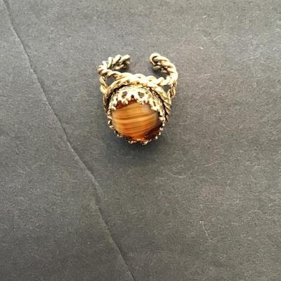 Sale Photo Thumbnail #9: Vintage 1960s made in West Germany tigers eye ring. Please see attached photos.