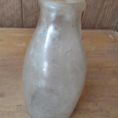 Unique Misshapen Vintage Biltmore Dairy Farm One Quart Glass Milk Bottle (#33)
