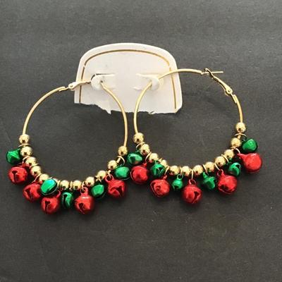 Sale Photo Thumbnail #35: Gold tone, who Christmas earrings please see attached photos