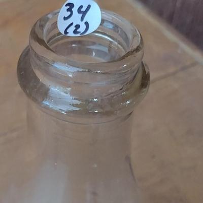 Pair of Vintage Biltmore Dairy Farm Pint and Half Pint Glass Milk Bottles (#34)