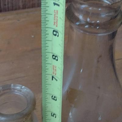 Pair of Vintage Biltmore Dairy Farm Pint and Half Pint Glass Milk Bottles (#34)
