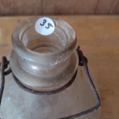 Vintage Sunrise Dairy Gastonia, NC Painted Logo One Gallon Glass Milk Bottle (#35)