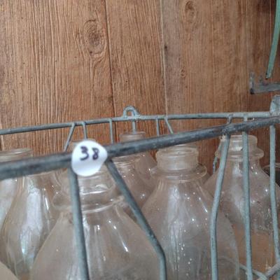 Vintage Wire Milk Crate with Majority are Marked Foremost Glass Milk Bottles Pint Sizes (#38)