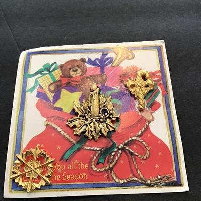 Sale Photo Thumbnail #77: Vintage card of Christmas pins. Please see attached photos.