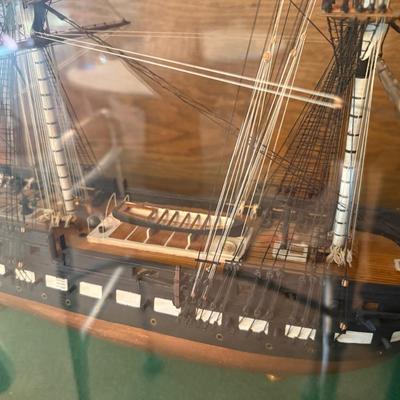 USS Constitution "Old Ironsides" Model in Glass Case