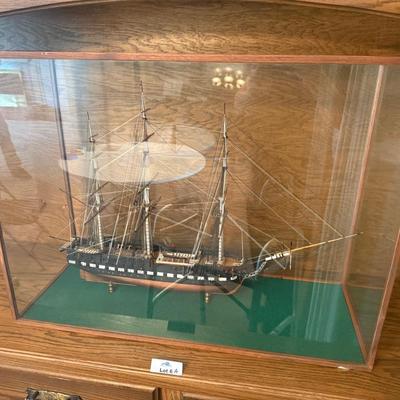 USS Constitution "Old Ironsides" Model in Glass Case