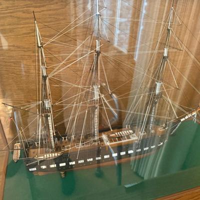 USS Constitution "Old Ironsides" Model in Glass Case