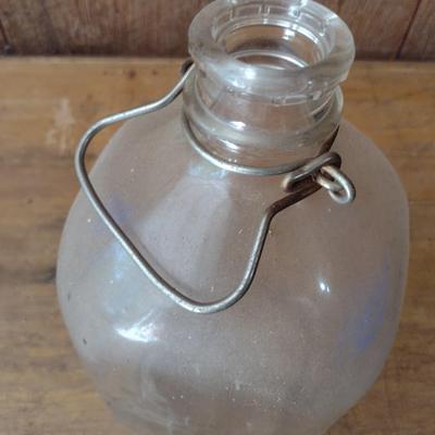 Vintage Cline-Land Painted Logo Dairy Glass One Gallon Milk Bottle (#43)