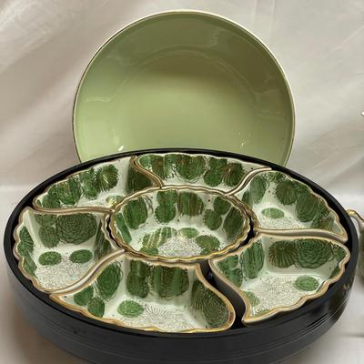 Fujita Kutani Japanese Divided Serving Dish on Turn-table & More (B3-SS)