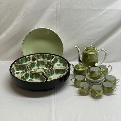 Fujita Kutani Japanese Divided Serving Dish on Turn-table & More (B3-SS)