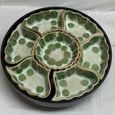 Fujita Kutani Japanese Divided Serving Dish on Turn-table & More (B3-SS)