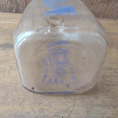 Vintage Cline-Land Painted Logo Dairy Glass One Gallon Milk Bottle (#44)