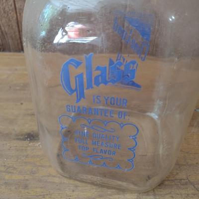 Vintage Cline-Land Painted Logo Dairy Glass One Gallon Milk Bottle (#44)