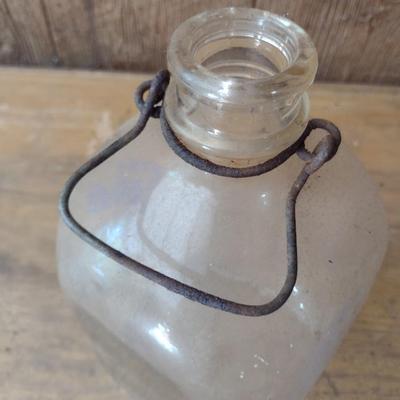 Vintage Cline-Land Painted Logo Dairy Glass One Gallon Milk Bottle (#44)