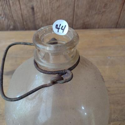 Vintage Cline-Land Painted Logo Dairy Glass One Gallon Milk Bottle (#44)