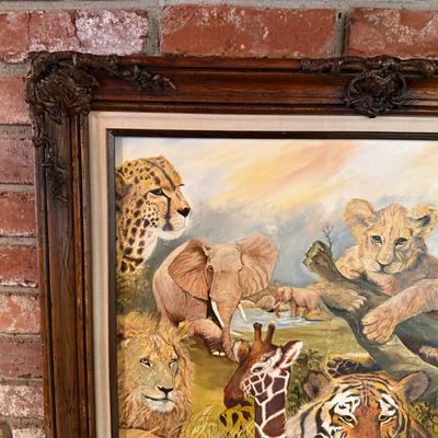 Framed Original Wildlife Painting Signed "X. Ploszay"