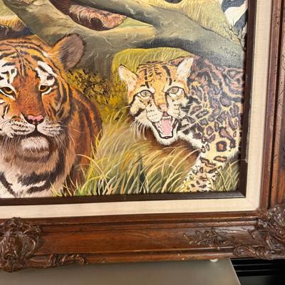 Framed Original Wildlife Painting Signed "X. Ploszay"