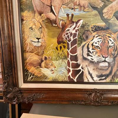 Framed Original Wildlife Painting Signed "X. Ploszay"
