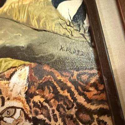 Framed Original Wildlife Painting Signed "X. Ploszay"