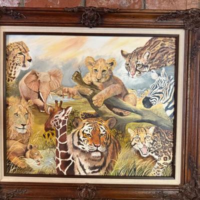 Framed Original Wildlife Painting Signed "X. Ploszay"