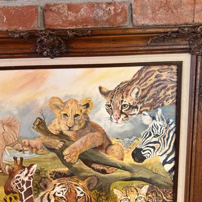 Framed Original Wildlife Painting Signed "X. Ploszay"