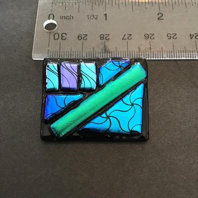 Sale Photo Thumbnail #115: Fused glass, Dichroic lapel pin please see attached photos