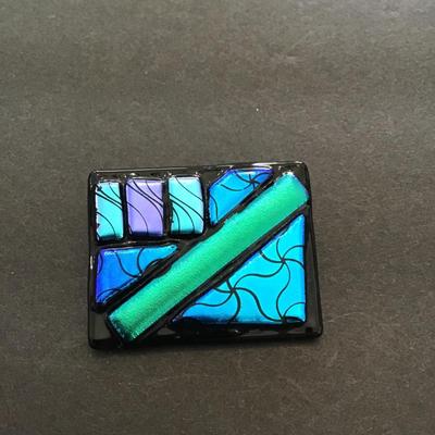 Sale Photo Thumbnail #113: Fused glass, Dichroic lapel pin please see attached photos