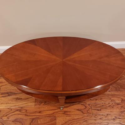 Two Tiered Wooden Oval Table on Wheels
