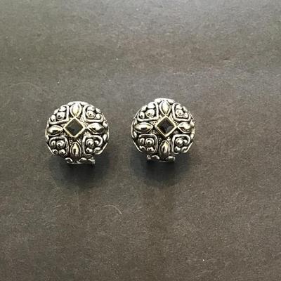 Sale Photo Thumbnail #157: Silver, gunmetal, tone, fashion, statement earrings. Please see attached photos.