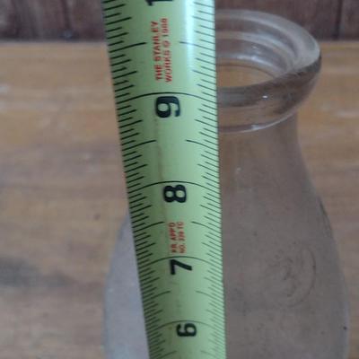 Vintage Three-Cent Glass Dairy One Pint Milk Bottle (#49)