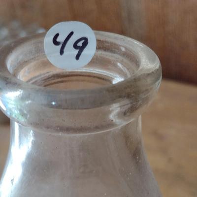 Vintage Three-Cent Glass Dairy One Pint Milk Bottle (#49)