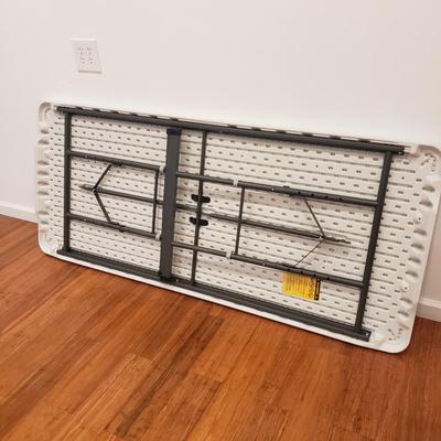 6' Plastic Table W/Adjustable Height Legs and Felt Top Card Table