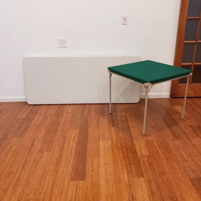 6' Plastic Table W/Adjustable Height Legs and Felt Top Card Table