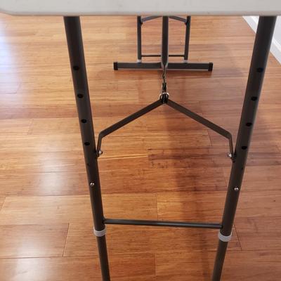 6' Plastic Table W/Adjustable Height Legs and Felt Top Card Table