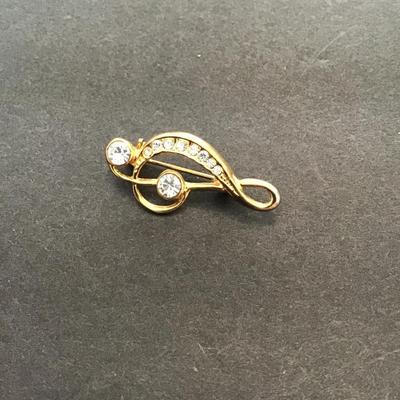 Sale Photo Thumbnail #197: Colton lapel pin with rhinestones. Please see attached photos.
