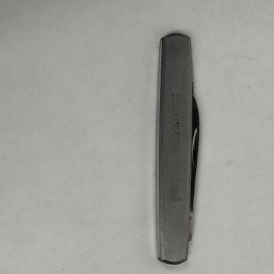 Sale Photo Thumbnail #64: 2 folding blades.  Marked "Dynabil Nobel" on one side and "Airguns RWS Pellets" on the other. Stainless steel blades, made in Japan.