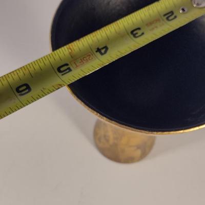 Sale Photo Thumbnail #121: Vintage Mid-Century Sascha Brastoff Pottery Chalice with Golden Art Design.  Signed by artist.  Possibly circa 1940.