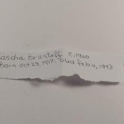 Sale Photo Thumbnail #123: Vintage Mid-Century Sascha Brastoff Pottery Chalice with Golden Art Design.  Signed by artist.  Possibly circa 1940.