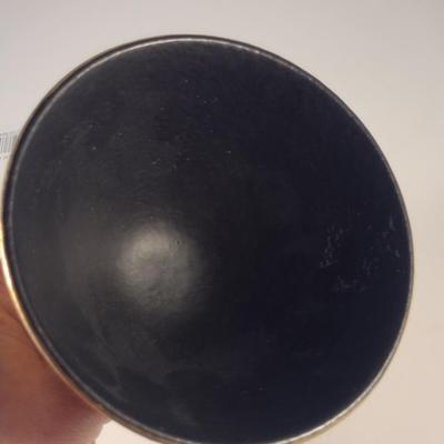 Sale Photo Thumbnail #119: Vintage Mid-Century Sascha Brastoff Pottery Chalice with Golden Art Design.  Signed by artist.  Possibly circa 1940.