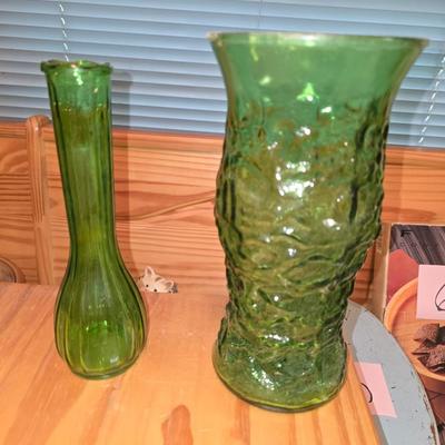 Green vases