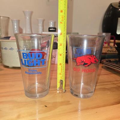 Razorback bud light glasses