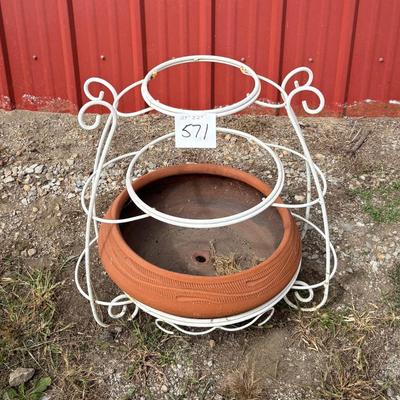 Large Terracotta Pot On Stand