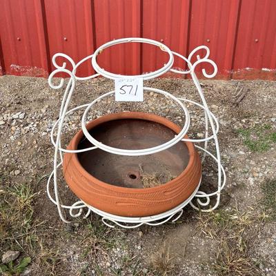 Large Terracotta Pot On Stand
