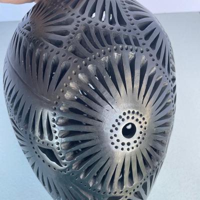 Very Unique Black Pierced Vase