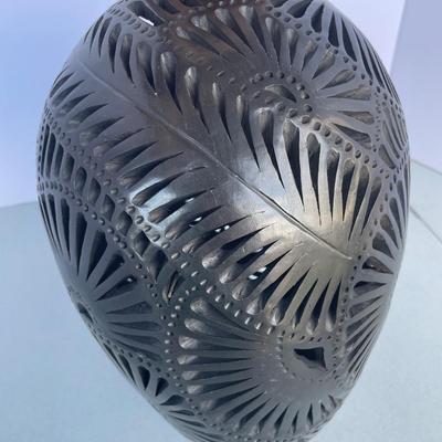 Very Unique Black Pierced Vase