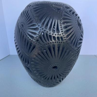 Very Unique Black Pierced Vase