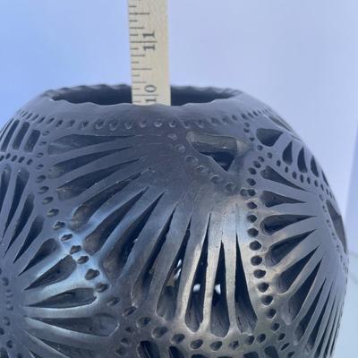 Very Unique Black Pierced Vase