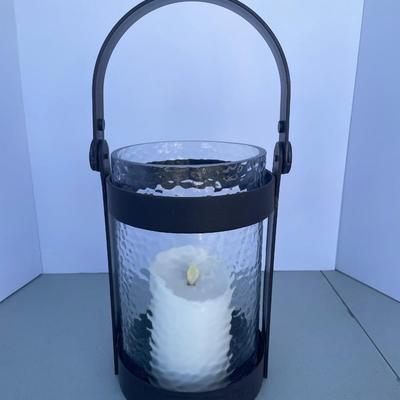 Tall Iron Lantern with Battery operated Candle
