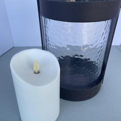 Tall Iron Lantern with Battery operated Candle